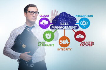 Data management concept with business people