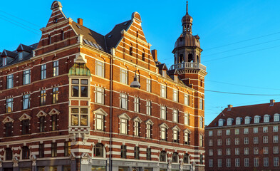 Fototapeta na wymiar Traditional architecture in the old town of Copenhagen, Denmark.