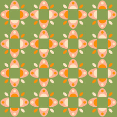 Abstract rounded ornament for decorating any surfaces or things. Seamless pattern.