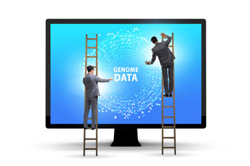 Businessman in genome data concept