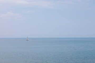 Fototapeta premium Sailboat on the blue sea