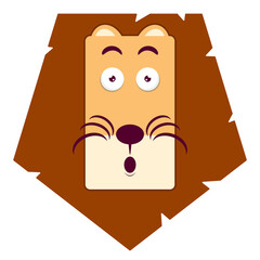 lion surprised face cartoon cute