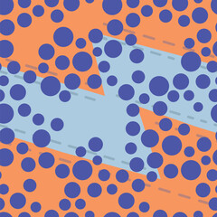 backstitch blue-orange pattern with circles