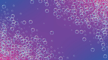 Foam party background with shampoo and soap suds bubbles.