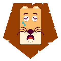 lion crying face cartoon cute