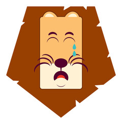 lion crying face cartoon cute