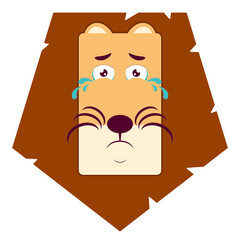 lion crying face cartoon cute