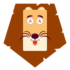 lion happy face cartoon cute