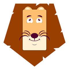 lion happy face cartoon cute