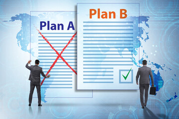 Concept of choosing between Plan A or Plan B