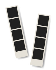 Retro photo frame with shadow, pictures from photo booth. Vector illustration