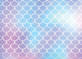 Holographic mermaid background with gradient scales.