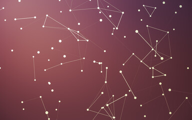 Abstract background. Molecules technology with polygonal shapes, connecting dots and lines. Connection structure. Big data visualization.