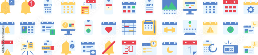 Poster calendar and dates icons collection vector illustration design
