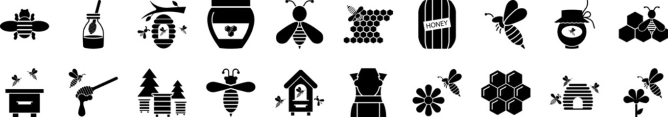 Bees icons collection vector illustration design