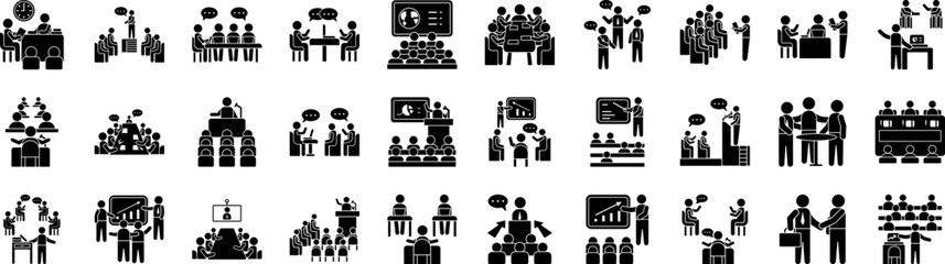 Business training icons collection vector illustration design