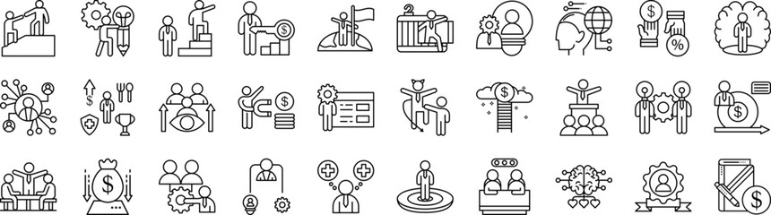 Business motivation icons collection vector illustration design