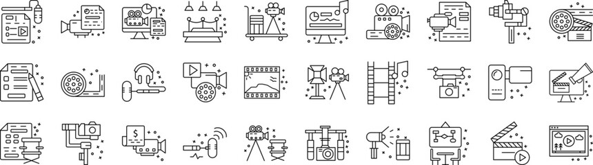 Film industry icons collection vector illustration design