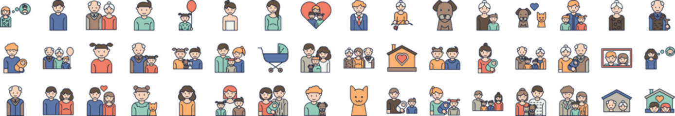Family icons collection vector illustration design
