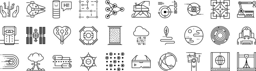 Future pack icons collection vector illustration design © rashadaliyev