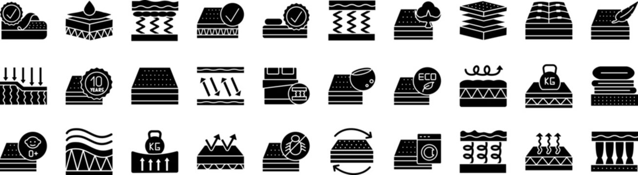 Mattress icons collection vector illustration design