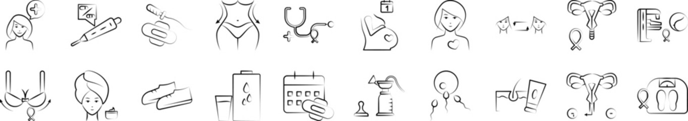 Women health icons collection vector illustration design