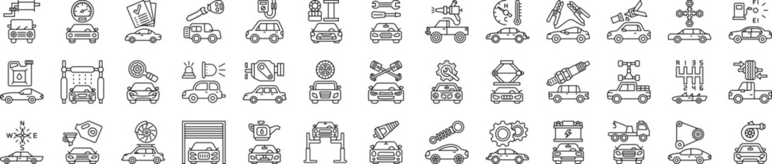 Car repair icons collection vector illustration design