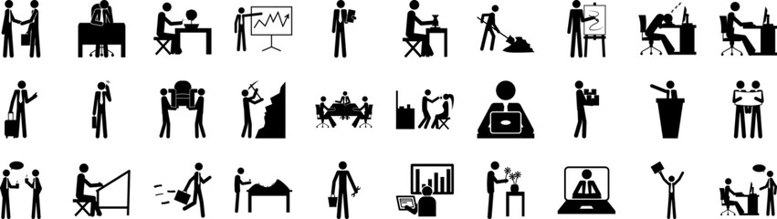 People in work icons collection vector illustration design
