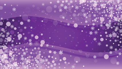 Winter frame with ultra violet snowflakes. New Year backdrop. Snow border for flyer, gift card, invitation, business offer and ad. Christmas trendy background. Holiday snowy banner with winter frame