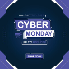 Cyber monday banner sale social media post template design business promotion
