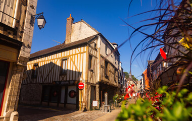 Picturesque streets of the old town of Provins in France