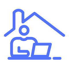 Obraz premium Work From Home Online Remote Working Teleworking