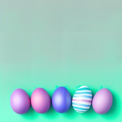 Easter eggs on a pastel background