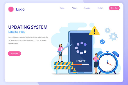 System Update Concept. Software upgrade and installation program. software installation vector.