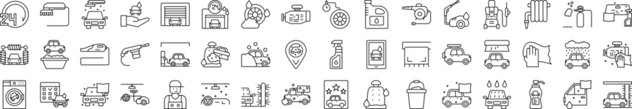 Car wash icons collection vector illustration design