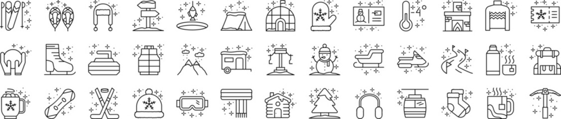 Vacation winter icons collection vector illustration design