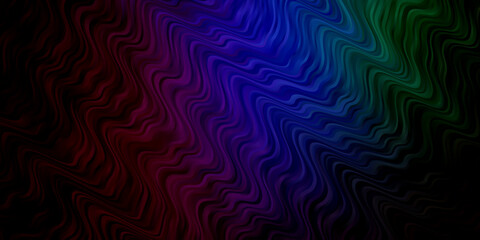 Fototapeta premium Dark Multicolor vector backdrop with bent lines.
