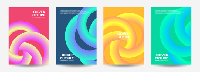 Set of the cover design templates. Modern gradient geometric shapes for banners, cards, flyers, posters, brochures, and page layouts other. New design, 2022-2023