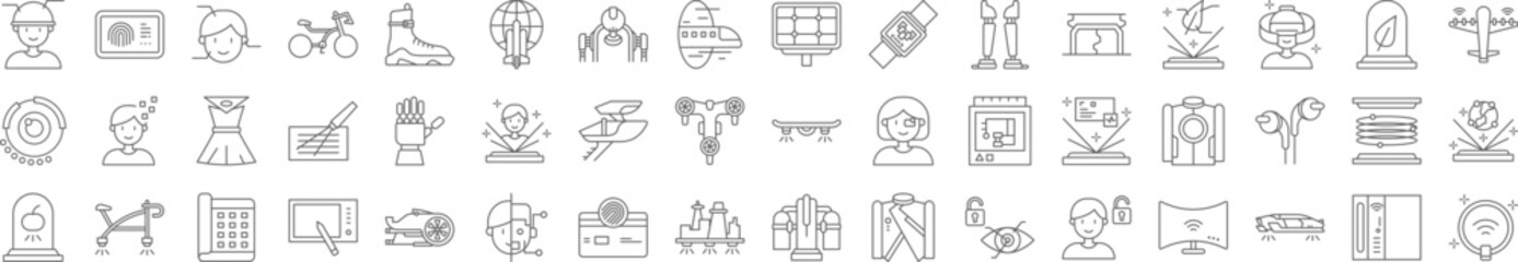 Future world icons collection vector illustration design