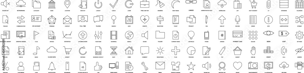 Poster web regular icons collection vector illustration design