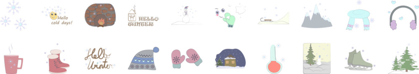 Winter icons collection vector illustration design