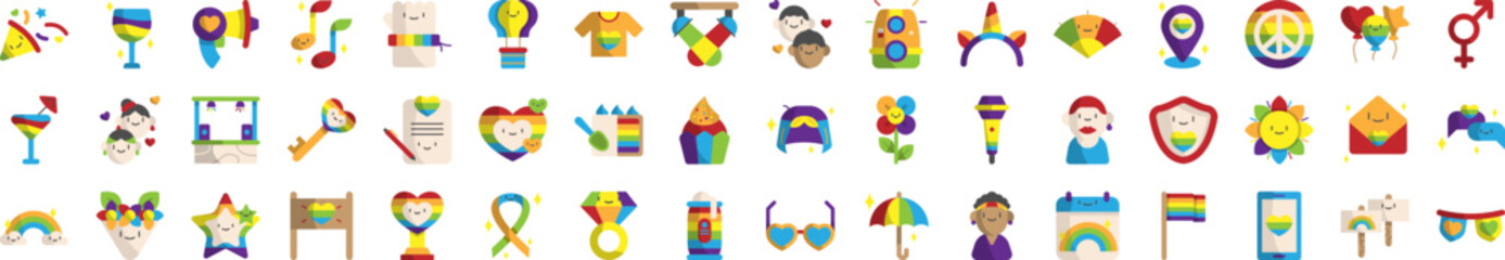 World Pride Day icons collection vector illustration design