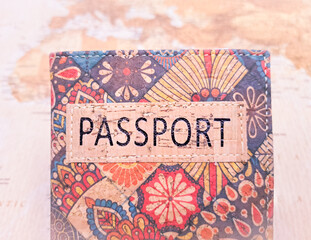 close up of international passport for travelling ,travel concept