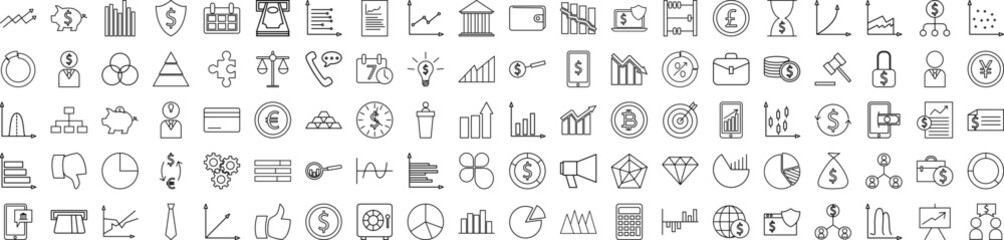 Finance and charts icons collection vector illustration design
