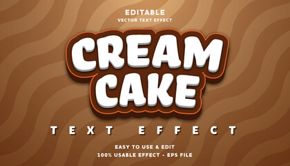 cream cake editable text effect with modern and simple style, usable for logo or campaign title