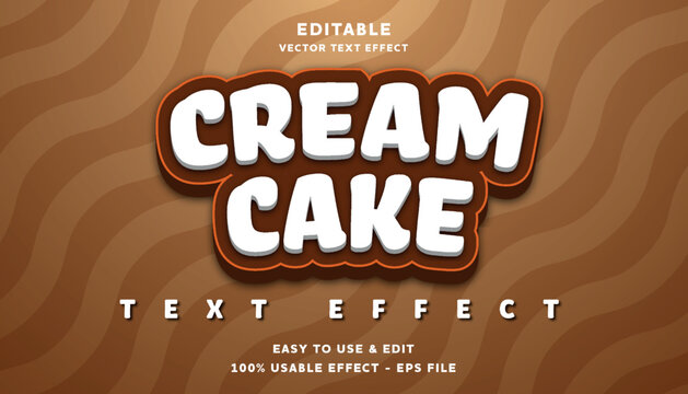 cream cake editable text effect with modern and simple style, usable for logo or campaign title
