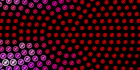 Dark Pink, Yellow vector pattern with coronavirus elements.