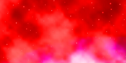 Light Red vector background with colorful stars.