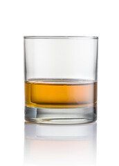 Glass of whiskey isolated