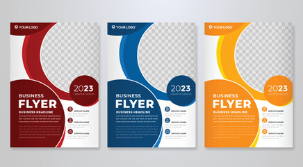 business flyer template design with abstract concept and minimalist layout